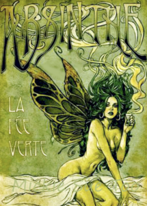 Vintage Absinthe label- green fairy